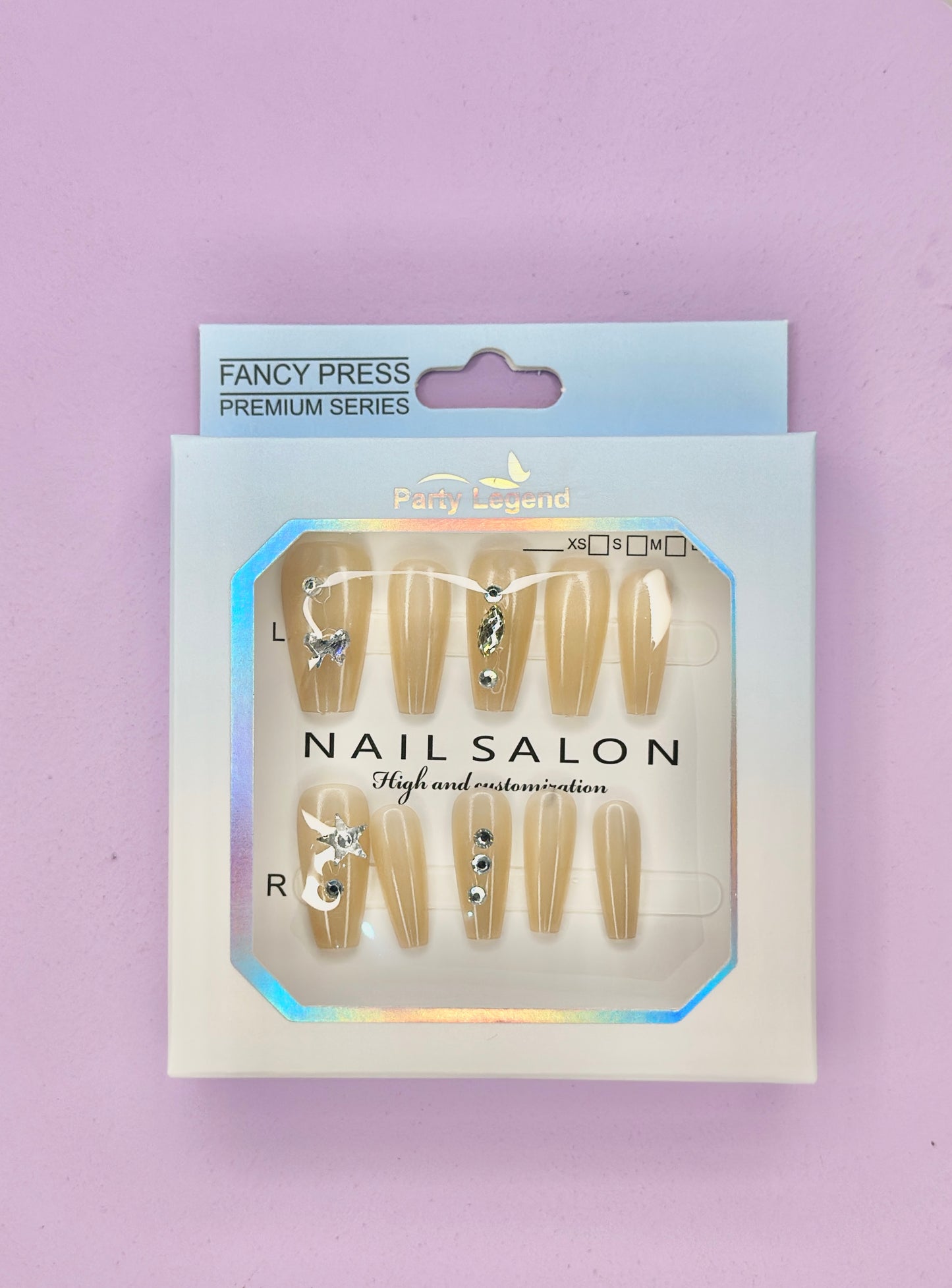 Fancy light golden  Nails