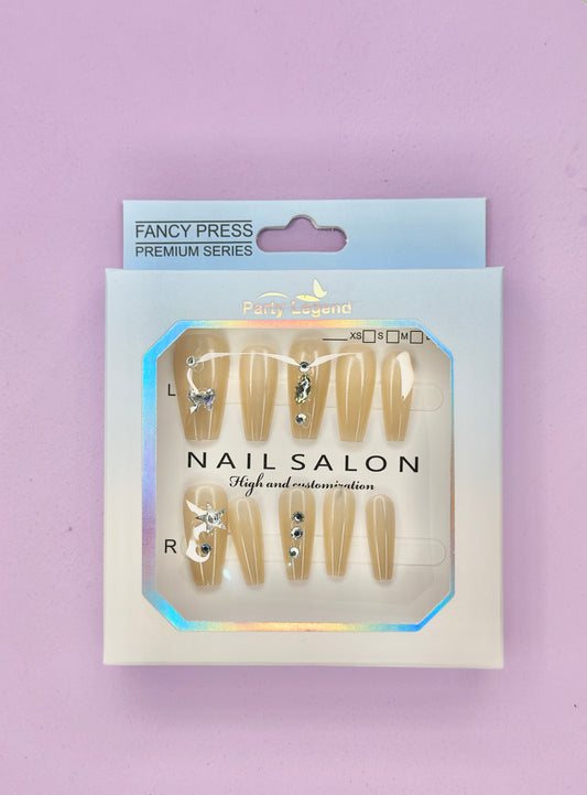 Fancy light golden  Nails